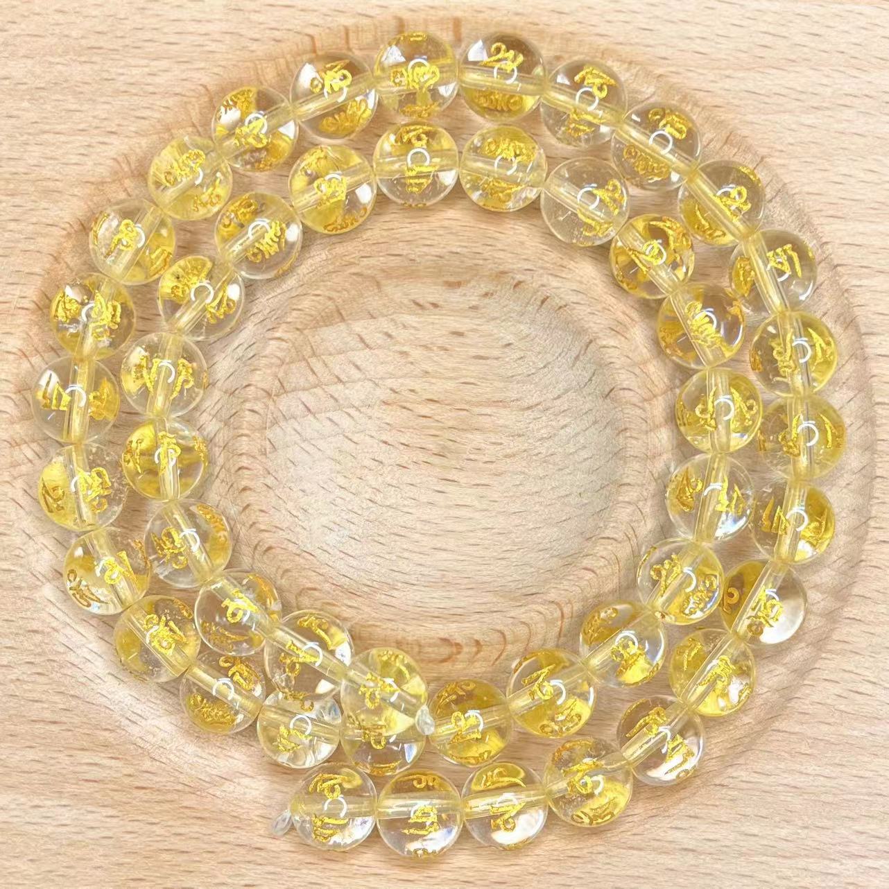 Clear quartz Mantra bead strand 1pc