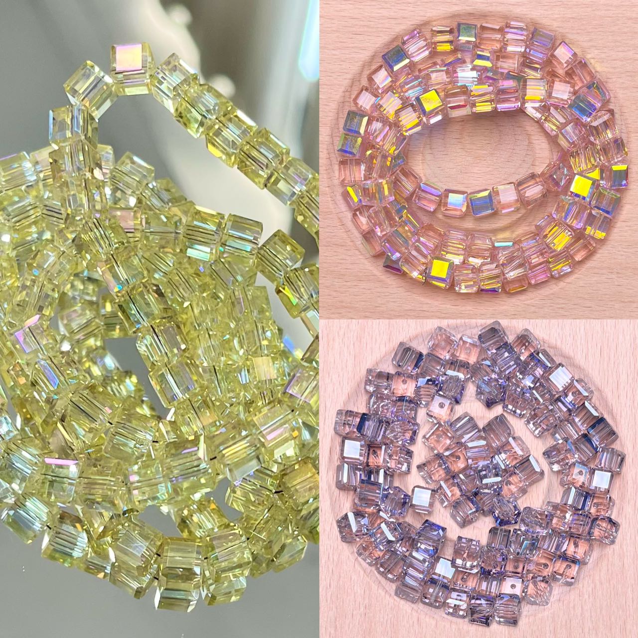 DIY Glass sugar cube accessories 100pcs beads