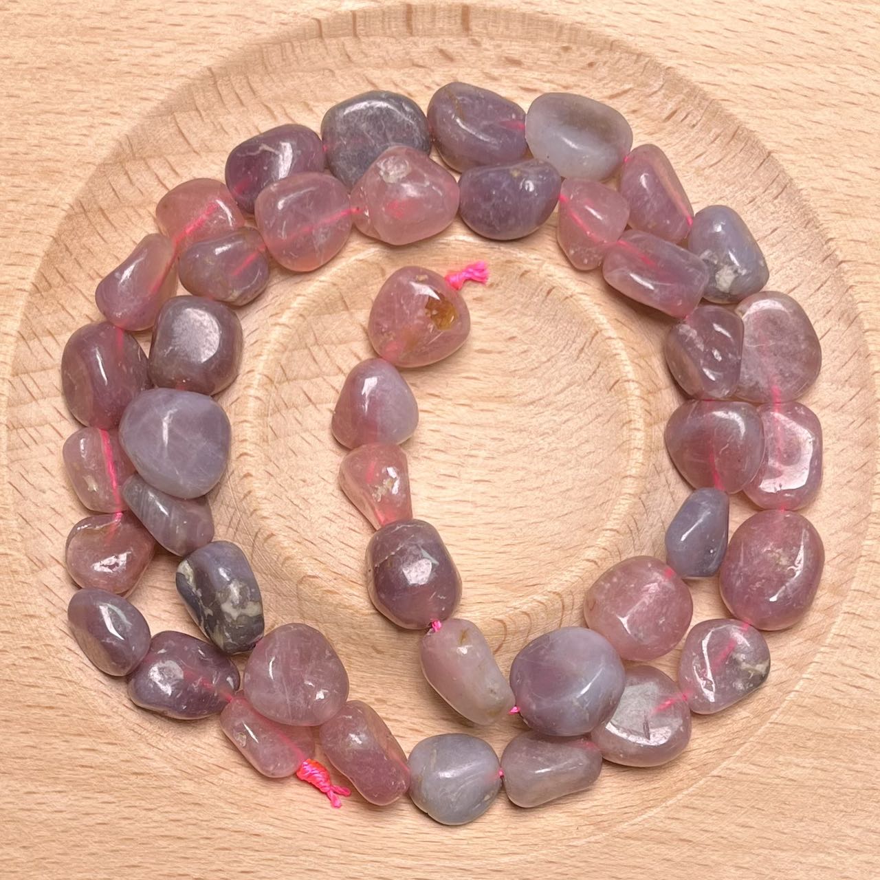 Lavender Rose Quartz freeform bead strand 7-9mm