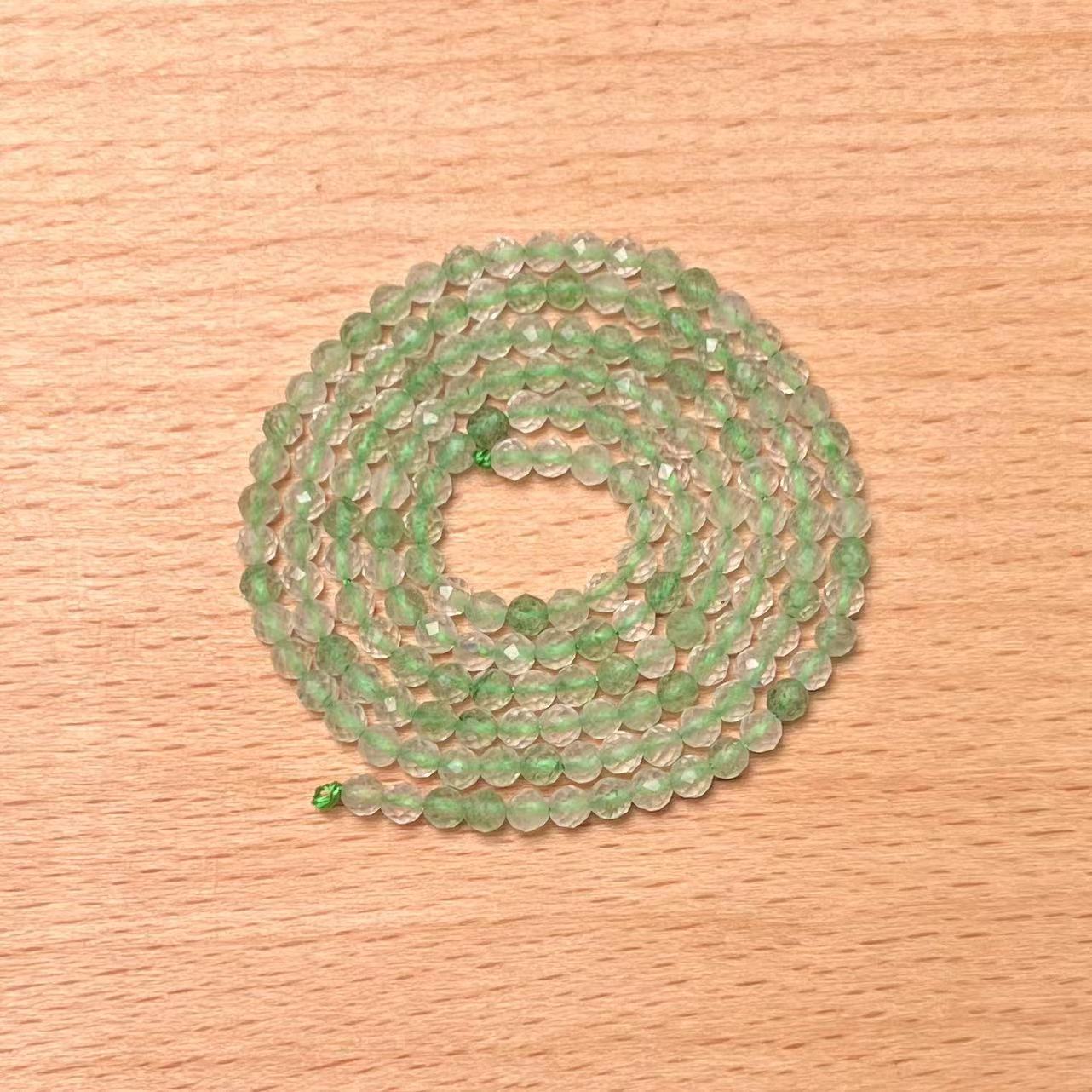 Green Strawberry Quartz facet bead strand 2mm 1pc
