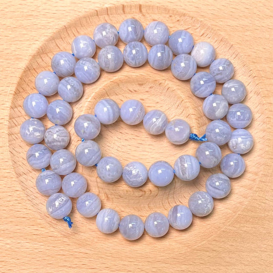 Blue Lace Agate bead strand 8mm