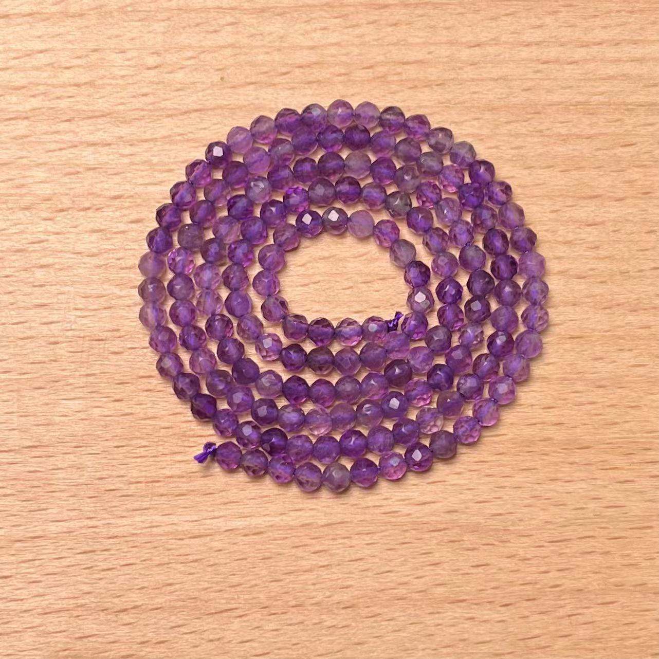 Amethyst facet bead strand 2mm 1pc