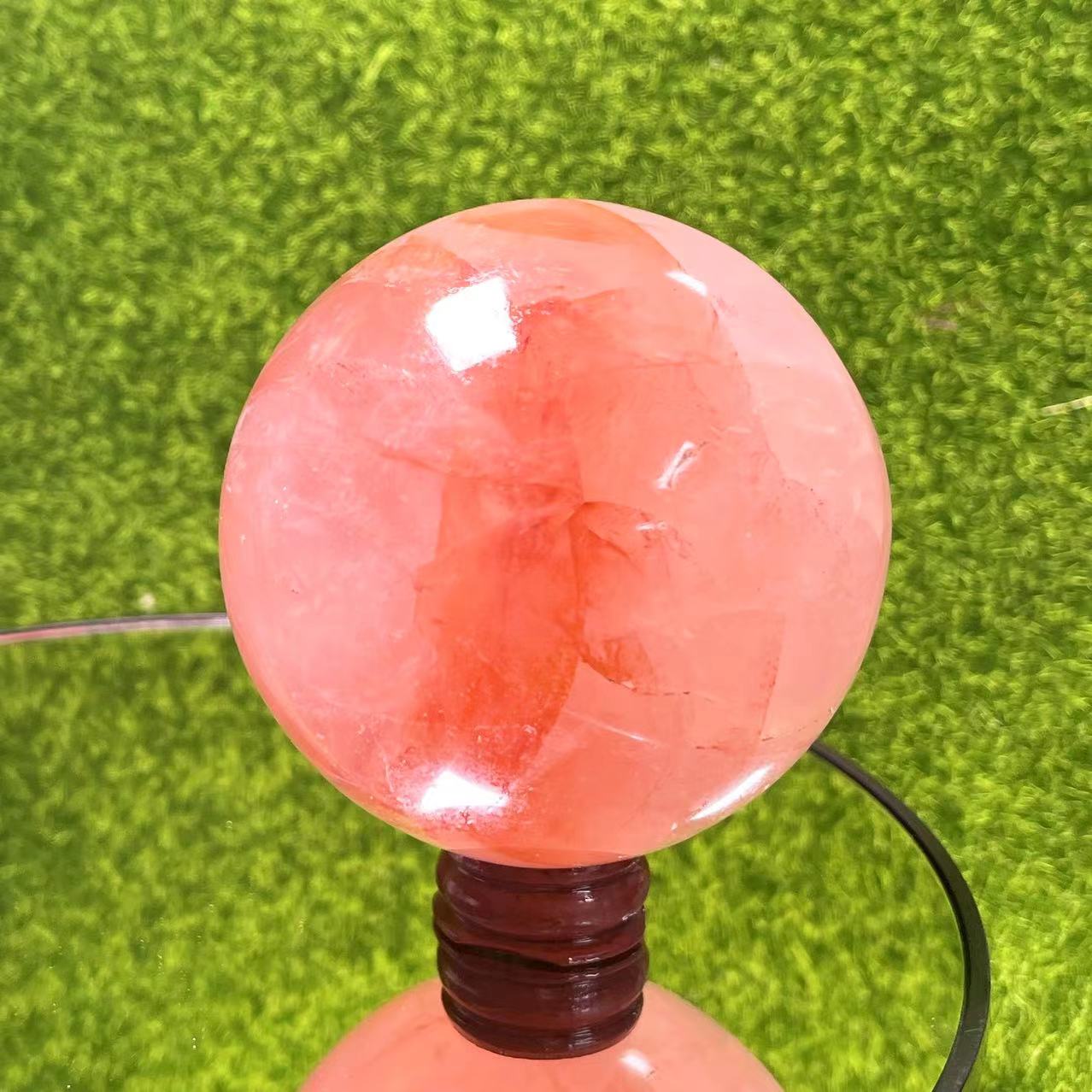 1pc Fire quartz sphere 7.3cm