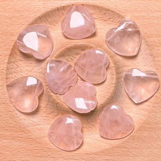 Rose Quartz heart charm bead 19mm 10pcs