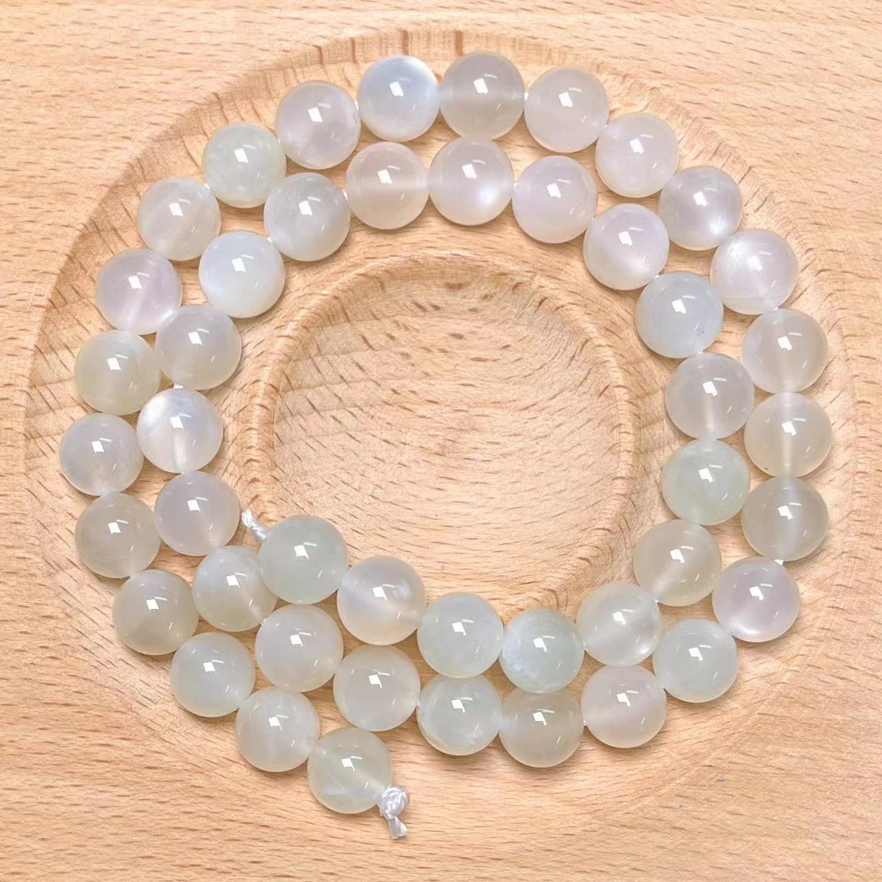 White moonstone bead strand 8mm 1pc