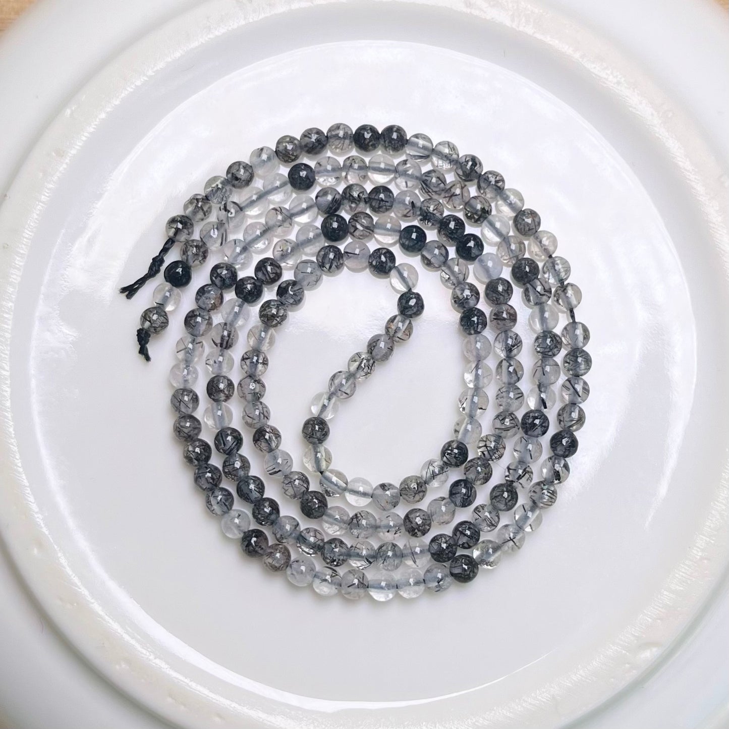 Black Rutile bead strand 2mm