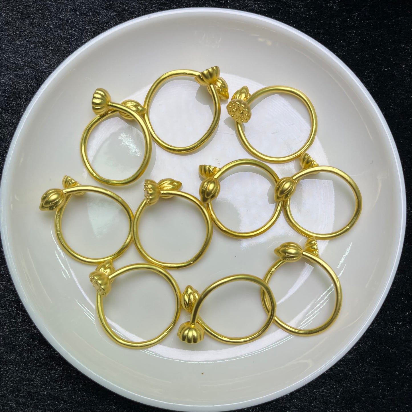 DIY Golden Lotus ring accessories
