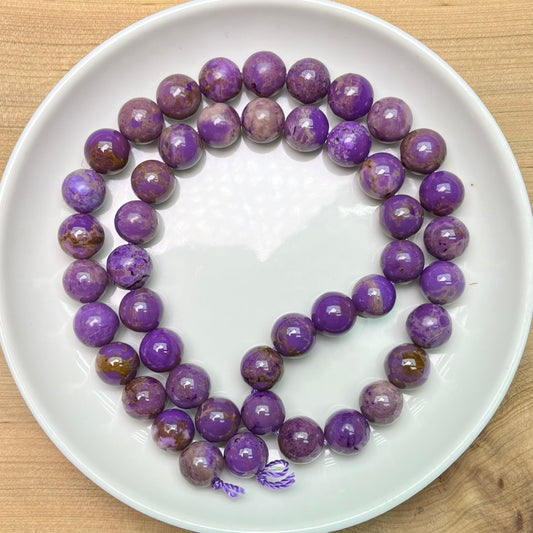 Purple Mica bead strand 8mm