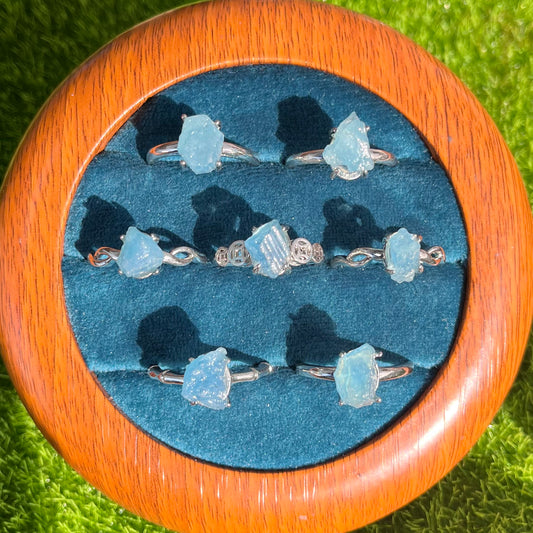 Aquamarine raw  ring（Random style）