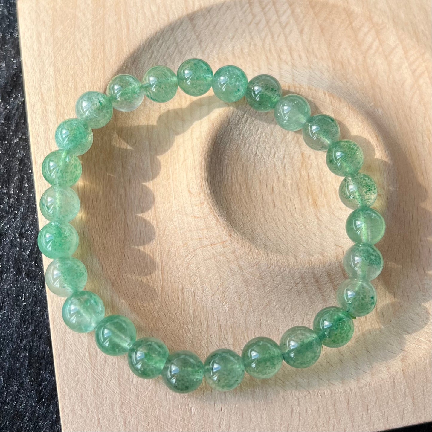 Green strawberry quartz bracelet
