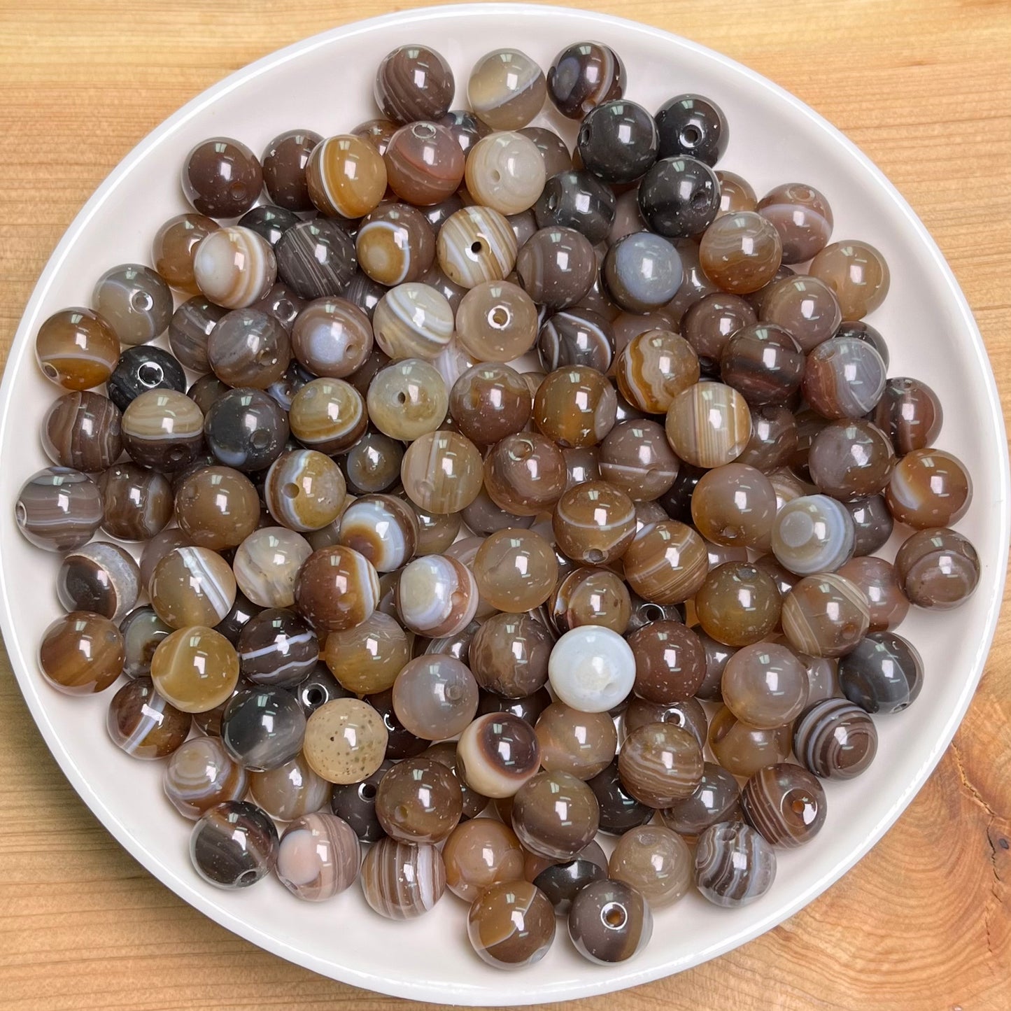 OFF Screen Agate crystal bead_ 1 bowl 8mm