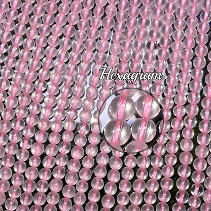 Starlight Rose Quartz bead strand 5-6mm