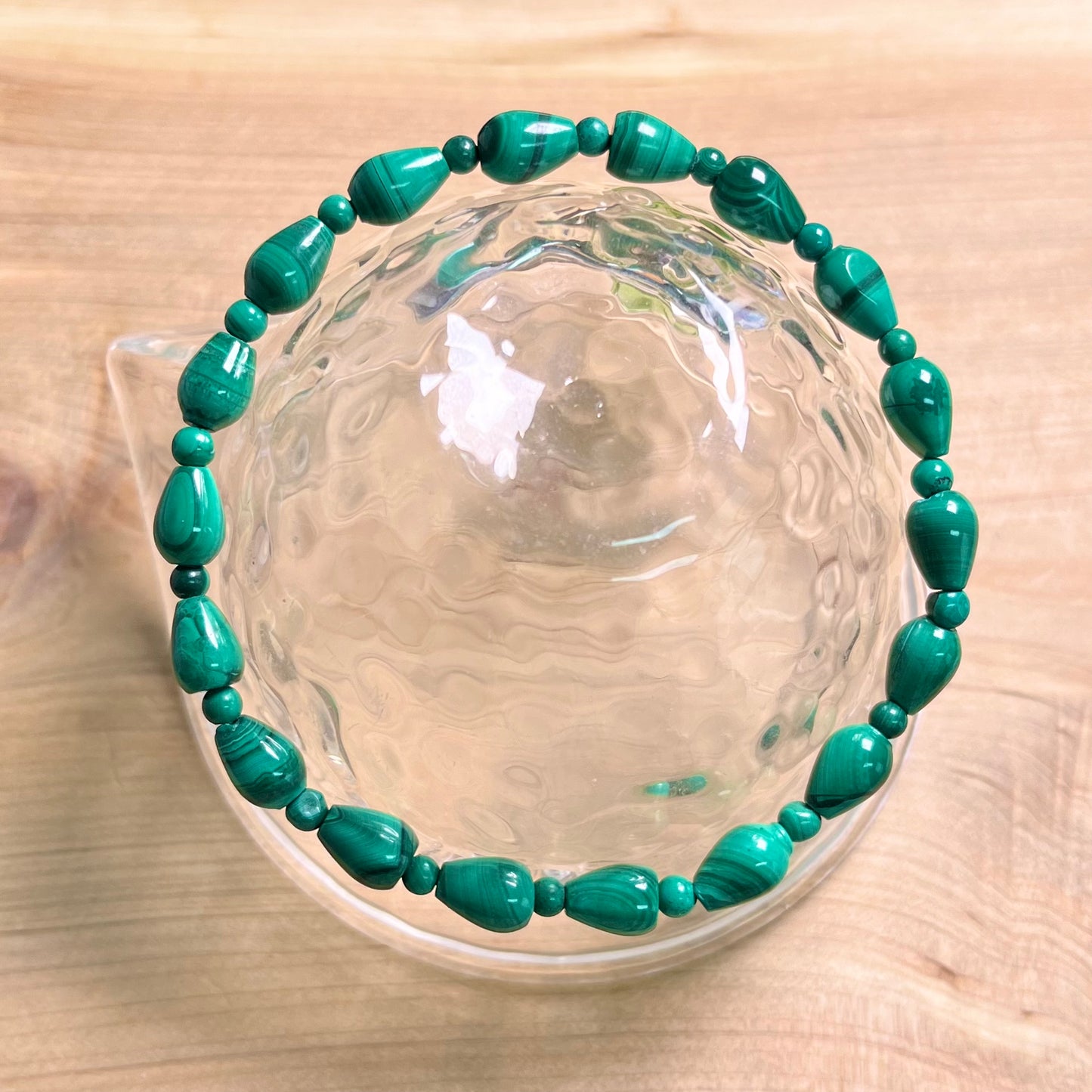 Malachite Vase-shaped bead bracelet 5mm