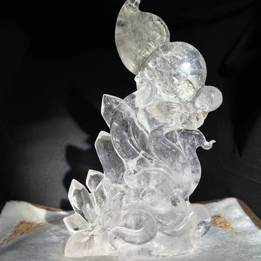 Clear Quartz 9 Tail Fox Carving collection