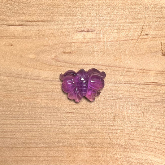 Amethyst butterfly carving charm bead
